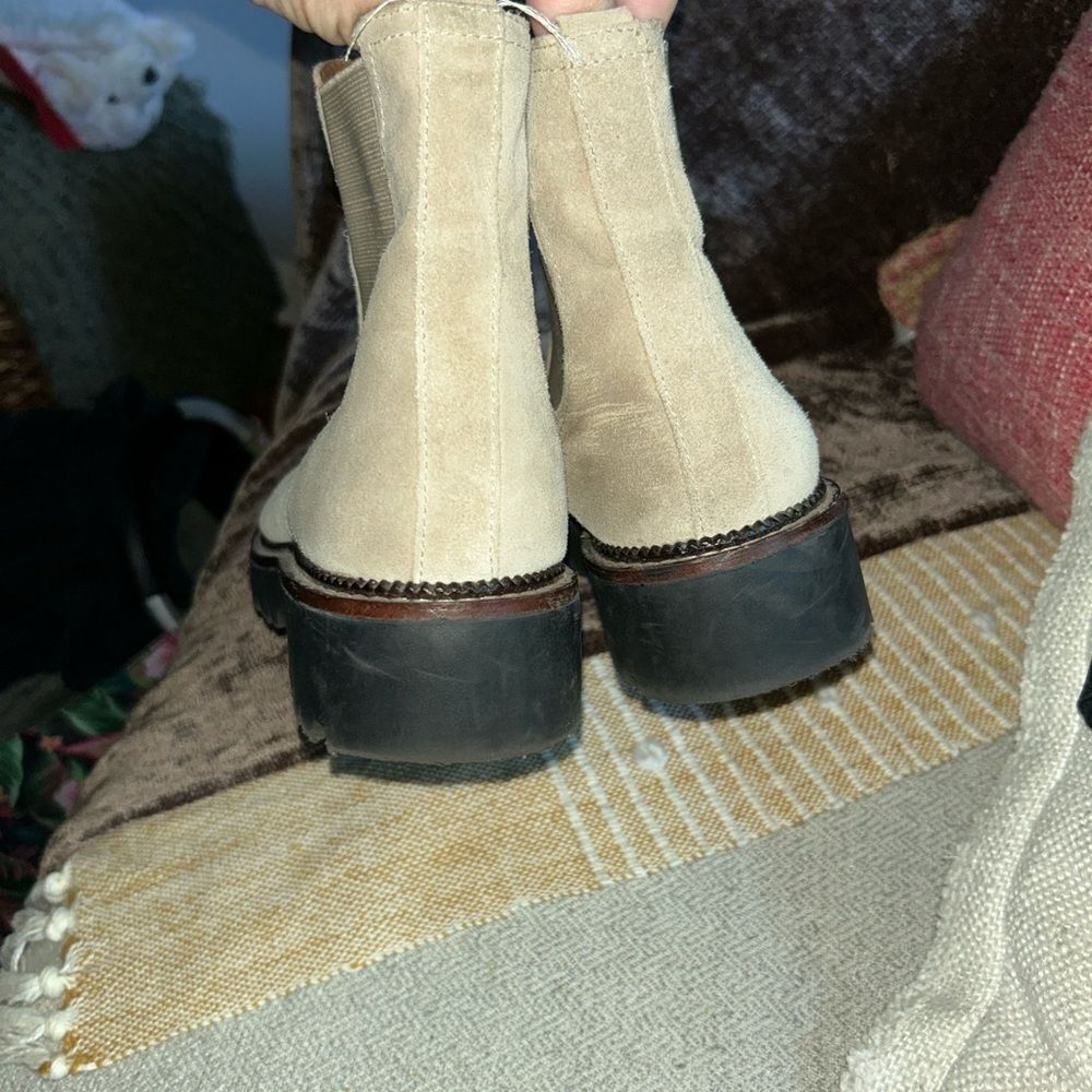 Caslon Light Tan Suede Ankle Boots - Picture 3 of 9